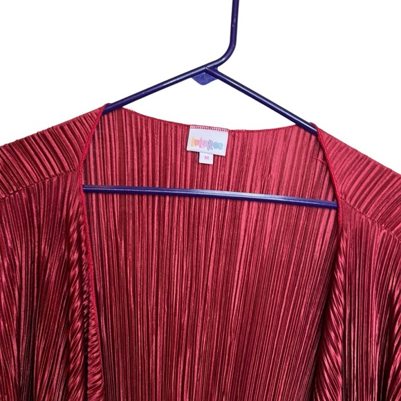 NEW WOMEN'S LULAROE SHIRLEY SOLID RED OPEN KIMONO DUSTER CARDIGAN SIZE M - Picture 2 of 3